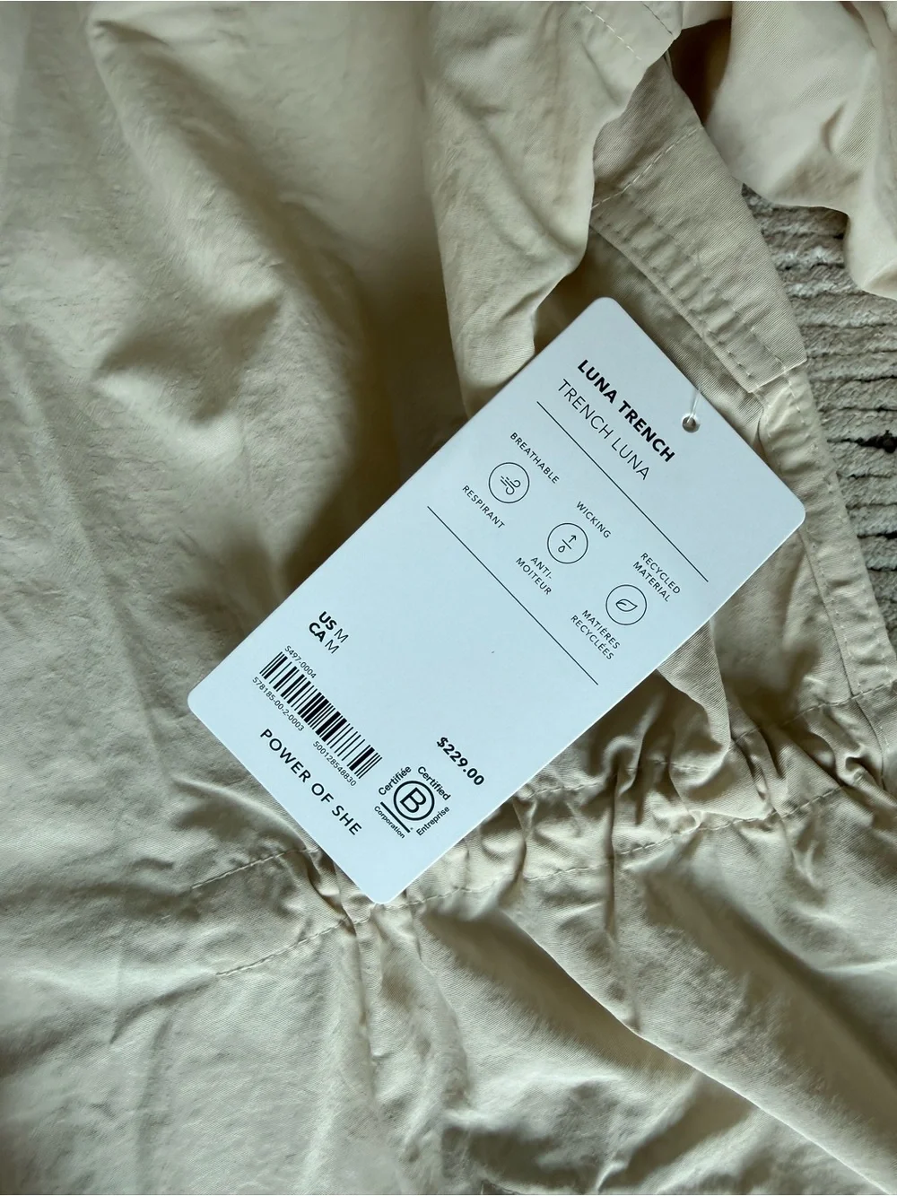 Athleta Luna Cream Trench Coat - Picture 3 of 4